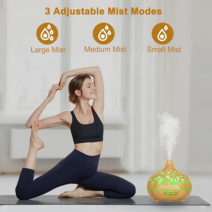 Wooden Lattice Ultrasonic Aroma Diffuser